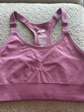 Avia Mauve-Pink Seamless Racerback Sports Bra